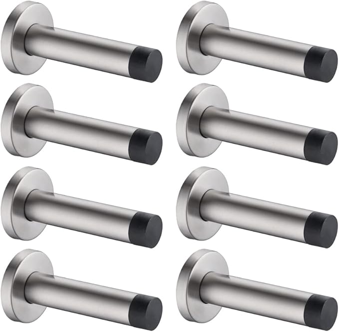 JQK Door Stopper, 304 Stainless Steel Thicken 1mm Sound Dampening Door Stop by Homeimprovement
