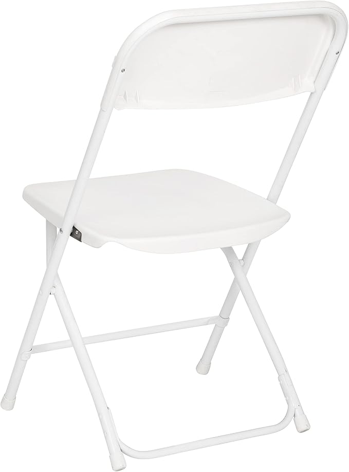 Flash Furniture Hercules Series Big & Tall Stackable Plastic Folding Chairs, Extra Wide Commercial Event Seats, Set of 4, White - Image 9