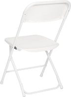 Flash Furniture Hercules Series Big & Tall Stackable Plastic Folding Chairs, Extra Wide Commercial Event Seats, Set of 4, White - Image 9