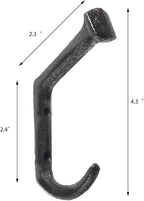 8 Pack Rustic Cast Iron Wall Mount Coat Hanger Hooks, Heavy Duty Farmhouse - Image 2