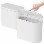 White 12 Liter Rectangular Plastic Small Garbage Can by Yieach