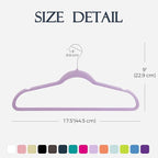 HOUSE DAY Lt-Purple Velvet Hangers 60 Pack, Non Slip Clothes Felt Hanger Heavy - Image 7