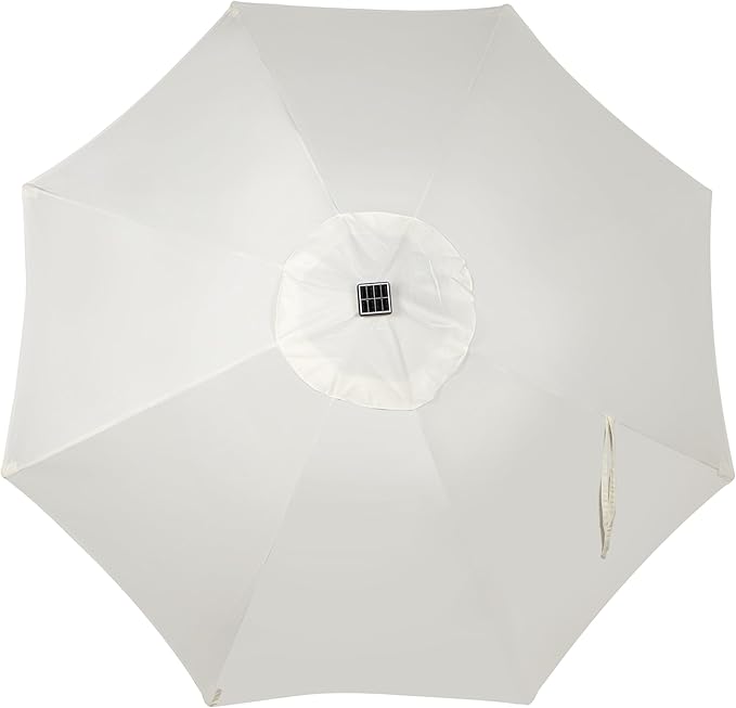 Blissun 9 ft Solar Umbrella, 32 LED Lighted Patio Umbrella, Table Market Umbrella, Outdoor Umbrella for Garden, Deck, Backyard, Pool and Beach (Creamy White) - Image 4