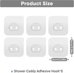 Lsnisni 6 Pack Shower Caddy Adhesive Replacement, Strong Adhesive Hooks - Image 2