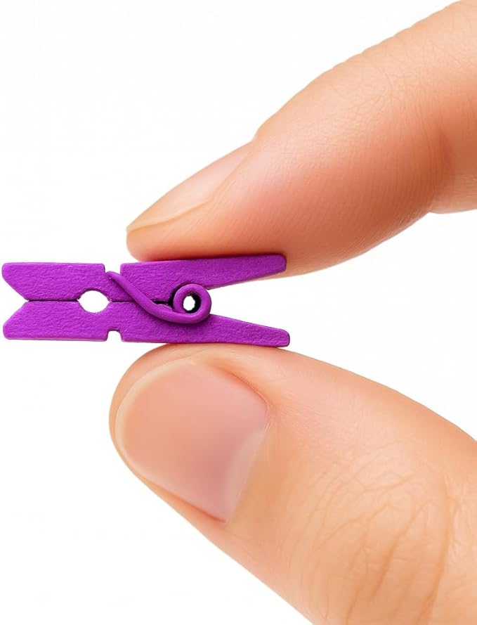 LWR CRAFTS Wooden Mini Clothespins 100 Per Pack 1" 2.5cm - Image 3