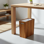 3 Gallon Wooden Trash Can with Liner, Small Solid Wood Bathroom Trash Can - Image 3