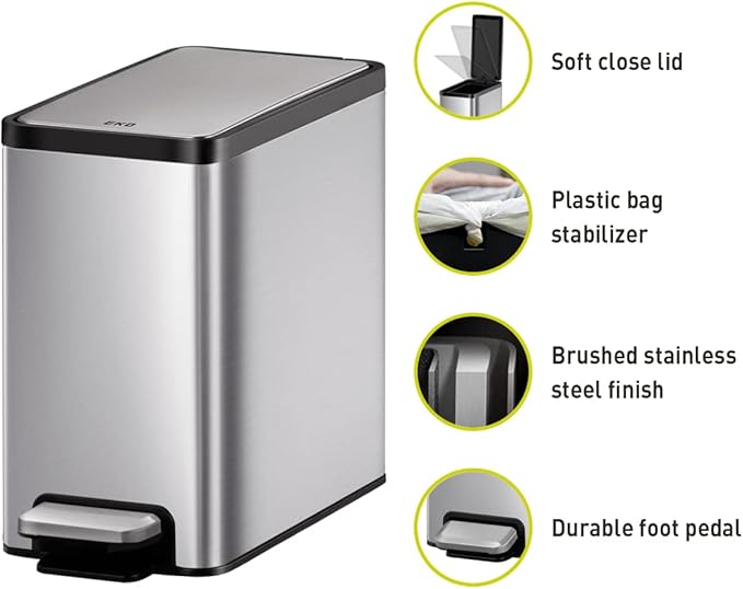 EKO 2 Pack Small Bathroom Trash Can - Image 5
