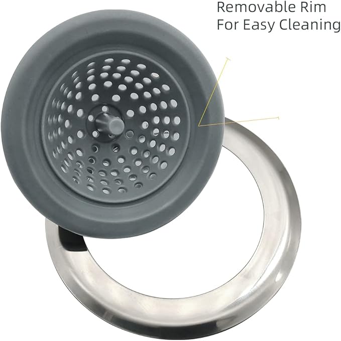 Kitchen Set of 2 Sink Strainers, Flexible Silicone Good Grip Kitchen Sink - Image 4