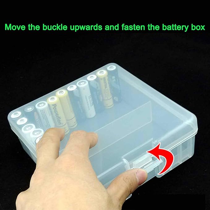 Fielect 100 x AA Battery Storage Case Holder Organizer Box Transparent - Image 4