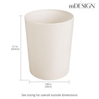 mDesign Round Metal Small 1.7 Gallon Recycle Trash Can Wastebasket, Garbage - Image 3