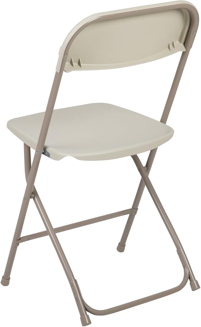Flash Furniture Hercules Series Plastic Folding Chairs for Parties and Weddings, Stackable Commercial Event Seats, Set of 10, Beige - Image 10