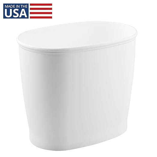 iDesign Slim Plastic Bathroom Trash Can, Small Garbage Bin - Image 2
