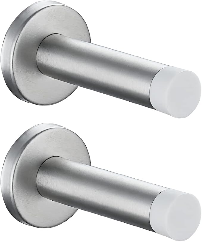 JQK Door Stopper, 304 Stainless Steel Thicken 1mm Sound Dampening Door Stop by Homeimprovement