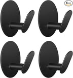 Adhesive Hooks for Bathrooms, 4 Piece Towel Hooks for Hanging Hat Robe Coat by LACHILL