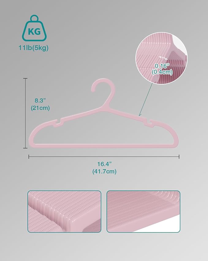 50 Pack Clothes Hangers, Non Slip Plastic Coat Hangers, Space Saving Hangers - Image 3