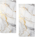 Marble Hand Towels Highly Absorbent White and Gold Marbling Bathroom Kitchen by qiuhuang