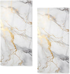 Marble Hand Towels Highly Absorbent White and Gold Marbling Bathroom Kitchen by qiuhuang