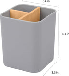 Bamboo Toothbrush Holder for Bathrooms, 3 Slots Toothbrush and Toothpaste - Image 6