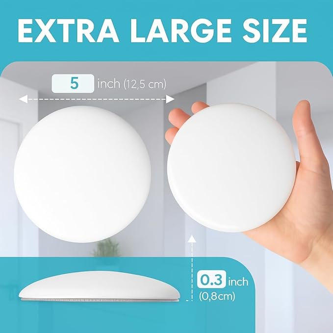 Strongest Home Wall & Door Handle Stopper 5" White Rubber Door Knob, Round Wall - Image 3