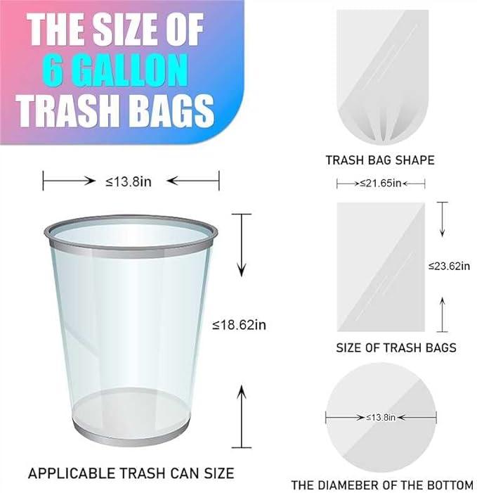 300 Count 6 Gallon Trash Bags - Image 3