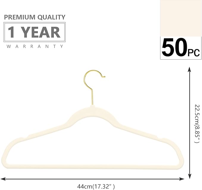 MIZGI Premium Velvet Hangers Pack 50 Pcs Heavyduty - Image 2