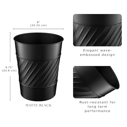Monarch Abode Metal Bathroom Trash Can – Waste Basket - Image 2
