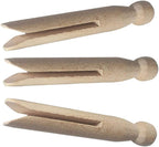 Round Wooden Clothespins, Unfinished Wood Doll Pins - Image 3