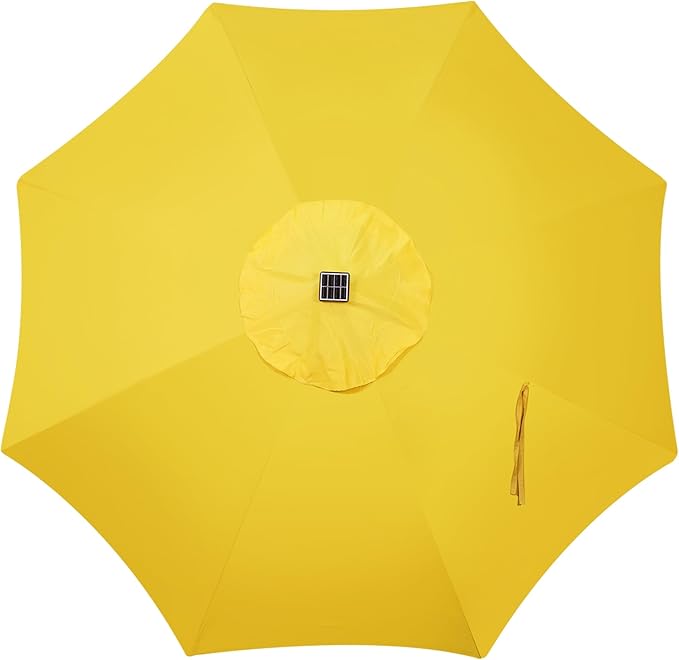 Blissun 9 ft Solar Umbrella, 32 LED Lighted Patio Umbrella, Table Market Umbrella, Outdoor Umbrella for Garden, Deck, Backyard, Pool and Beach (Yellow) - Image 4