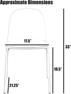 2xhome Modern Stackable Armless Dining Chair | Plastic Shell Seat with Metal Legs | Indoor or Outdoor Use | Home Kitchen Patio (1, Black, Padded Seat) - Image 3