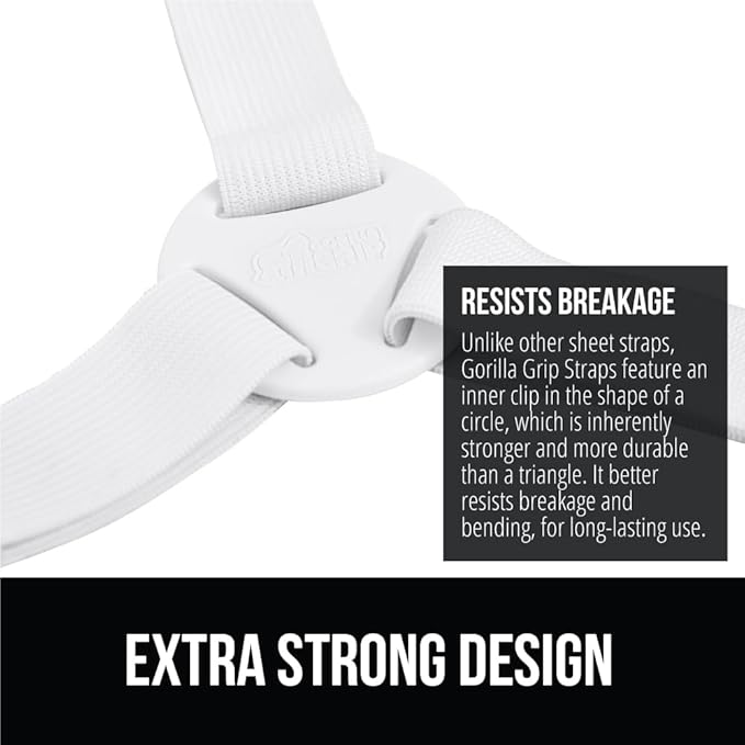 GORILLA GRIP Patent Pending Bed Sheet Holders, Adjustable Elastic Fasteners - Image 4