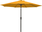 MEWAY 9ft Patio Umbrella Outdoor Table Umbrellas with Push Button Tilt and Crank, Market Umbrella 8 Sturdy Ribs for Deck, Garden, Pool and Backyard, Sun Orange by MEWAY