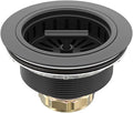 KONE Black Kitchen Sink Drain Matte Black Sink Strainer 3-1/2 Inch Drain by KONE