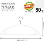 MIZGI Premium Velvet Hangers 50 Pack Heavyduty- Non Slip No Shoulder Bump Suit - Image 2
