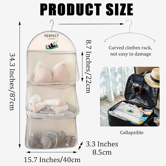 MIUPOO Multi Purpose Multi Layer Mesh Storage Hanging Bag, Hanging Storage - Image 2
