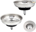 2 Pack - Kitchen Sink Strainer and Stopper Combo Basket Replacement by ZHUOMINPIPINGSANITARYWARE