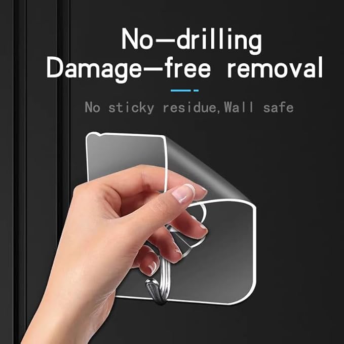 Adhesive Wall Hook, Set Heavy-Duty Thickened self-Adhesive Hook，16Pcs，33lb max - Image 8