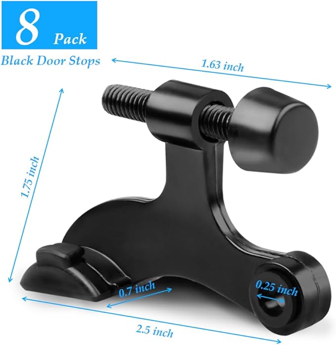 OBTANIM 8 Pack Hinge Pin Door Stopper Heavy Duty Metal Adjustable Door Stops - Image 2