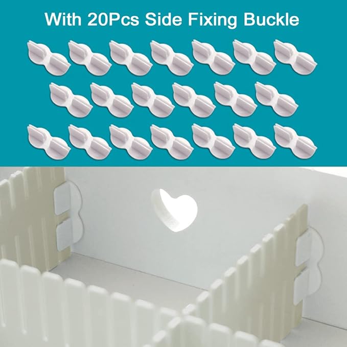 44Pcs Drawer Dividers with Fixing Buckle, Adjustable Drawer Organizer Storage - Image 3