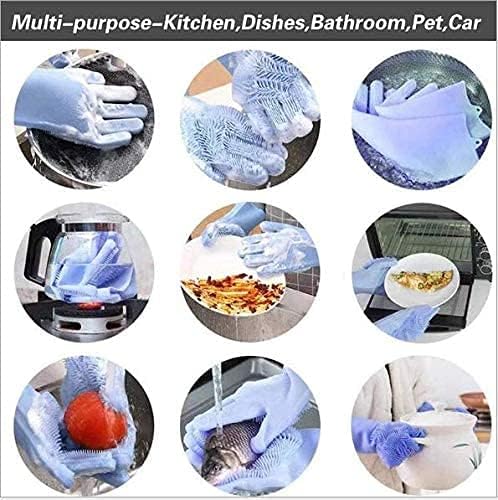 Silicone Dishwashing Gloves, Pet Grooming Rubber Scrubbing - Image 6