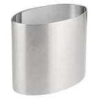 mDesign Stainless Steel Metal Oval Trash Can, 7.9 Liter/2.09 Gallon Wastebasket by mDesign