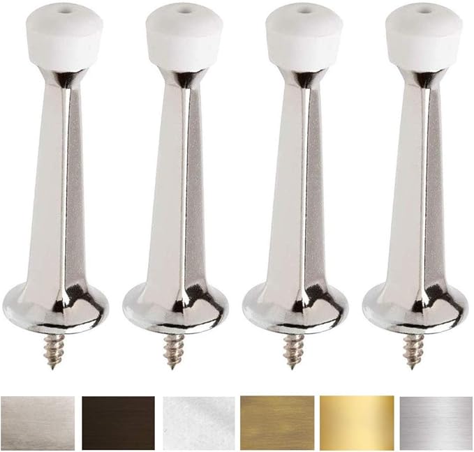 Liberty Premium Door Stop Metal Solid Rigid Door Stopper Brushed 3" by Litepak