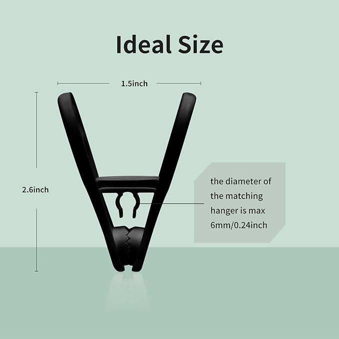 30 Pack Hanger Clips, 2.6 Inch Plastic Clothes Pins, Heavy Duty Hanger Clips - Image 3