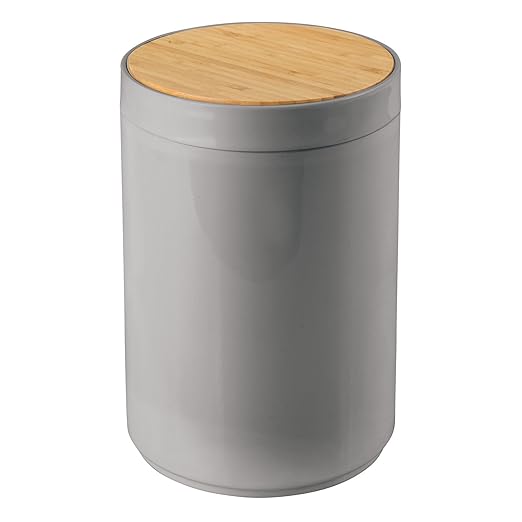 mDesign Plastic Round Trash Can Small Wastebasket by mDesign