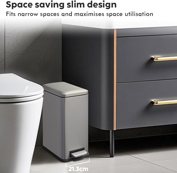 Bathroom Bin 17L, Kitchen Bins Small Trash Can - Image 2