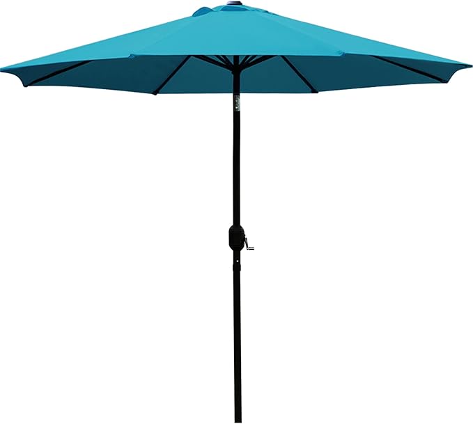 Sunnyglade 9' Patio Umbrella Outdoor Table Umbrella with 8 Sturdy Ribs (Teal Blue) by Sunnyglade