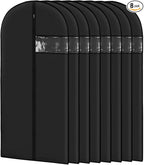 Garment Bags for Hanging Clothes 8 packs Washable Black Suit Bags for Closet by Lzerking