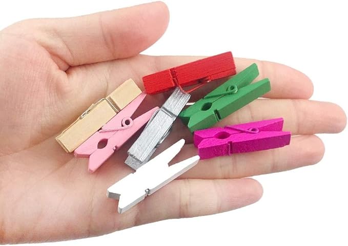 JABINCO Mini Wooden Colored clothespins, 16 coloers Each 8pcs - Image 4