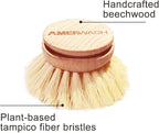 Classic Dish Brush Replacement Head 3 Packs, Natural Bristle Tampico Fiber - Image 6