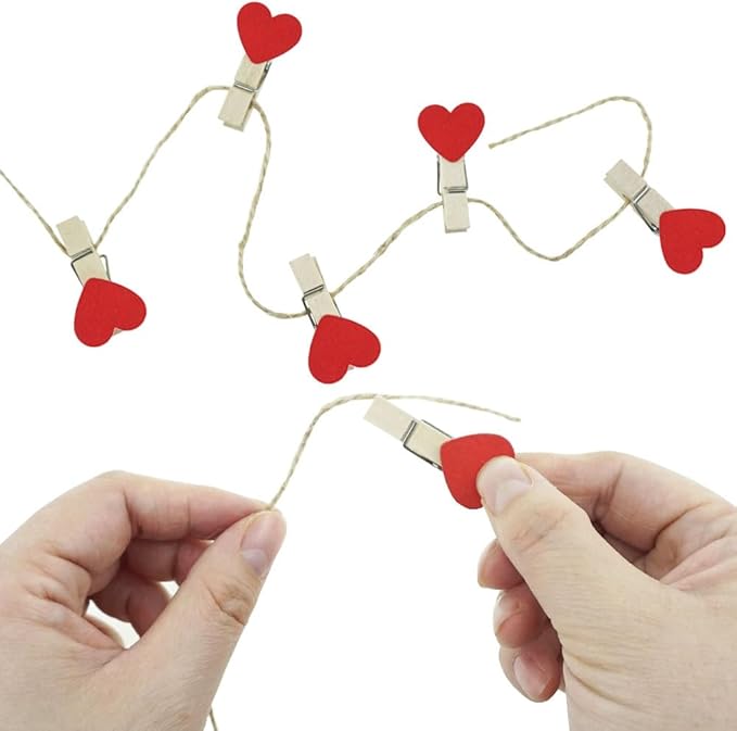 Red Heart Clothespins Mini Wooden Clothespins - Image 3
