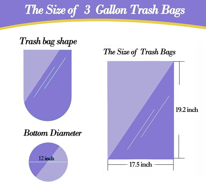 3 Gallon 180pcs Small Gold Trash Bags Plastic Strong Gold Garbage Bags - Image 2